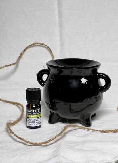 Aromalampa gotisk svart kittel halloween och eterisk olja paket